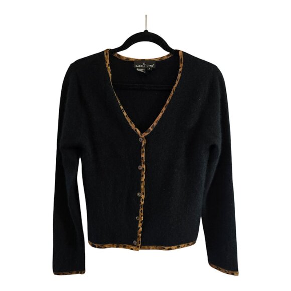 Carole Little Sweaters - CAROLE LITTLE BLACK CARDIGAN WOOL ANGORA BLEND SIZE MEDIUM TRUE TO SIZE